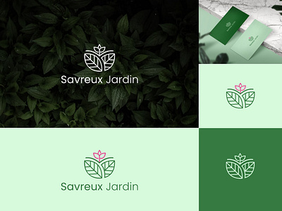 Savreux Jardin Logo botanical logo brandlogo garden logo jardin logo logo logo design logofolio logotipo minimal logo natural logo