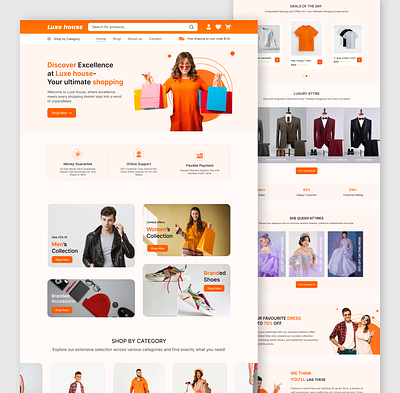 Online E-Commerce Fashion House Website Design e commerce website fashion website design landing page design online webite ui ui landing page uiux design website design