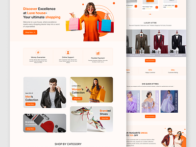 Online E-Commerce Fashion House Website Design e commerce website fashion website design landing page design online webite ui ui landing page uiux design website design