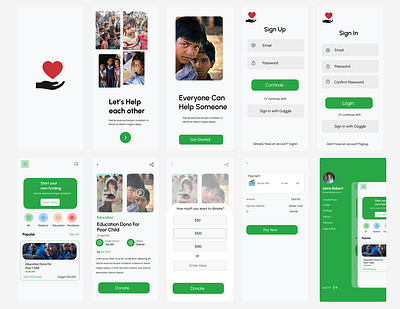 Donation App / Charity App UI Design actofkindness app app re design changelives charitablegiving charityapp donatenow figma ui volunteer