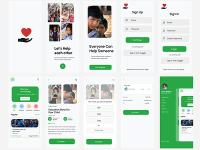 Donation App / Charity App UI Design actofkindness app app re design changelives charitablegiving charityapp donatenow figma ui volunteer