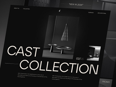 DC - Elegant Aesthetic Metal Portfolio Website - Collection Page aesthetic artistic case study clean collection company profile decoration elegant furniture landing page luxury minimalist modern ui ux web design website website design website designer website layout