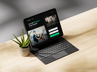 Terampil.com - Landing page Tablet view course dark mode landing page online course tablet view ui