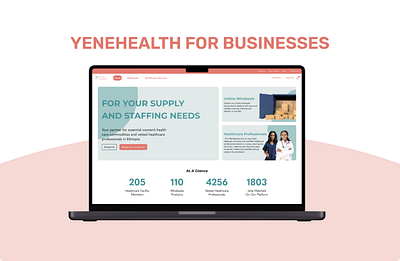 YeneHealth Marketplace Landing Page b2b b2b landing page figma framer high fidelity design home page landing page prototype saas saas landing page ui uiux ux design ux writing web design wholesale wireframe