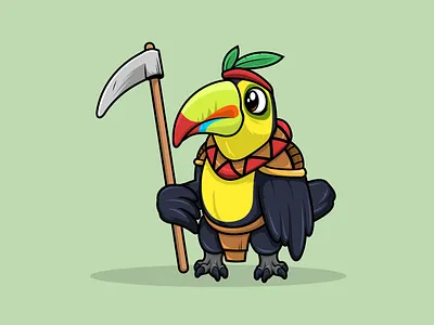 Character Mascot Tribe Toucan Bird Warrior Vector Style animal art bird cartoon design graphic design illustration logo toucan vector wild