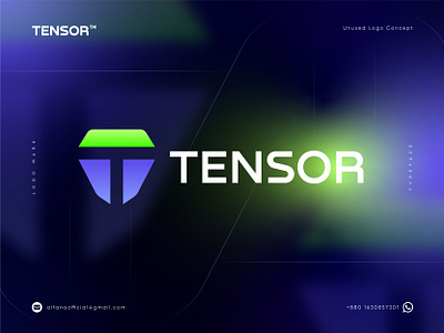 Tensor - Logo Design Concept | Negative T + Polygon blockchain brand identity branding coin crypto currency decentralized defi logo logo design logo designer logo identity logotype marketing agency modern logo negative space polygon tether token torn