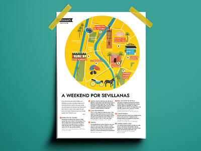 Sevilla Weekend Minimap ana laya editorial illustration illustrator map maps minimap sevilla spain superminimaps vector