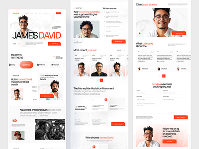 Minimal website design for Coach and founders or speaker book publisher coach colorful designer founder landing page portfolio speaker ui uidesign userexperience userinterface uxdesign web webdesign website website design website design for coach