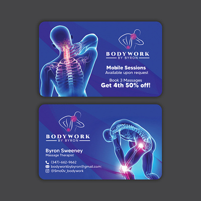 Body Work By Byron business card design.