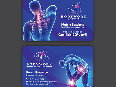 Body Work By Byron business card design.