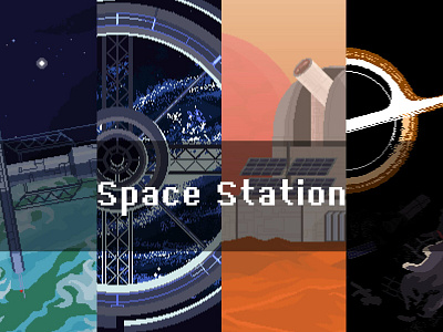 Space Station Pixel Art Backgrounds 2d art asset assets background backgrounds bg fantasy game game assets gamedev indie indie game parallax pixel pixelart pixelated rpg space