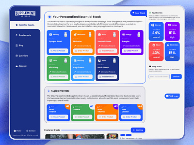 Supplements Advisor Dashboard branding dashboard saas ui