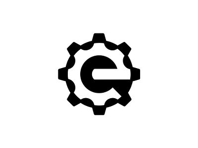 Gear + E Logo garage gear icon logo mark mechanic symbol