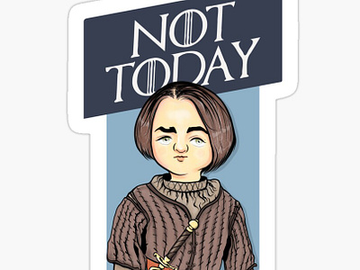 Arya Stark Cartoon Character arya stark cartoon cartoon character character design design graphic design illustrated tshirts illustration stickers tshirt design tv series