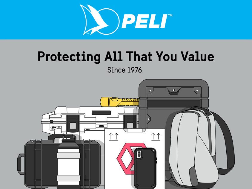 Peli Company Story Infographic (Pelican) accessories brand history cases company creative design data visualization design inspiration graphic design infographic infographic design infographics line art line art design peli pelican protection story visual communication visual storytelling