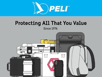 Peli Company Story Infographic (Pelican) accessories brand history cases company creative design data visualization design inspiration graphic design infographic infographic design infographics line art line art design peli pelican protection story visual communication visual storytelling