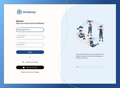 WellAway Signup Screen designer ui ui design ux ux design ux design project