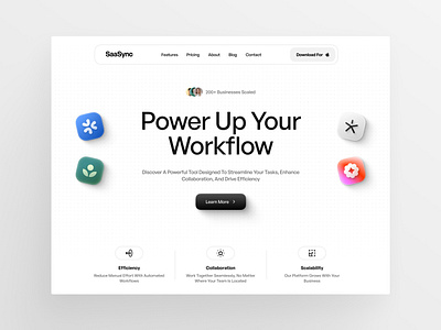 SaaS Landing Page UI ai framer hero section inspiration landing page macos icon product saas template ui web design website