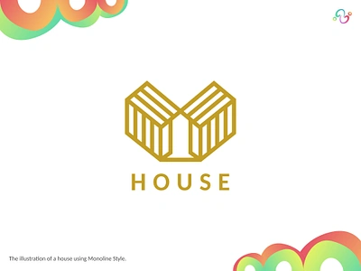 House Logo balance brand design brand designer gold golden house line logo design logo designer logo for sale logo idea logo inspiration logomark logotype luxurious luxury monoline symmetrical symmetry zzoe iggi