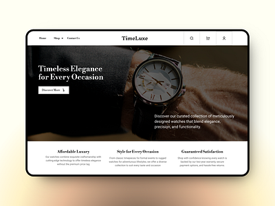 A luxury watch website Landing Page design ui uidesign uiux web design