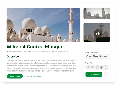 Quick view section of mosques on MCAN website branding design graphic design ui website website design