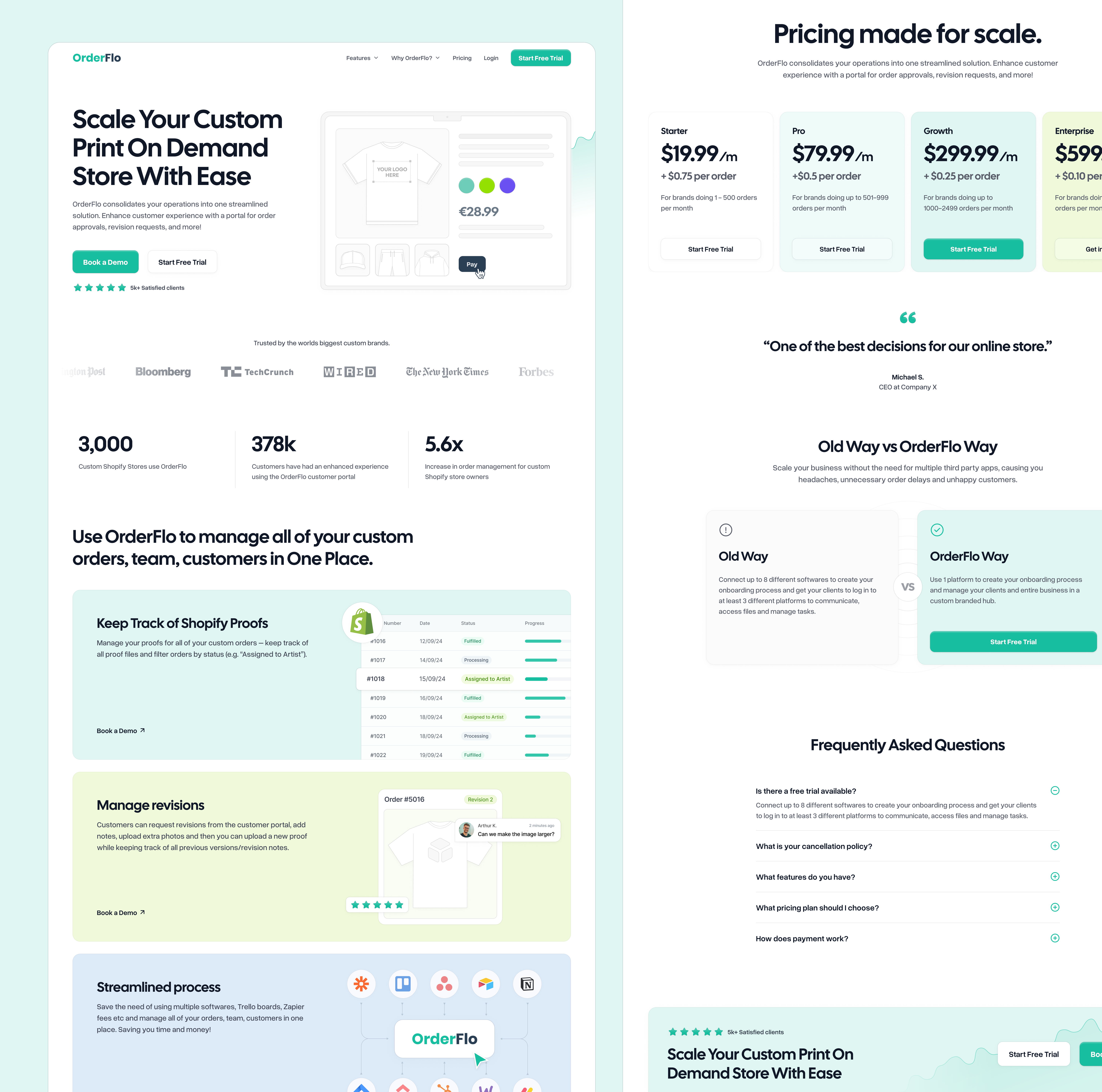 OrderFlo Website ecommerce illustration webflow website