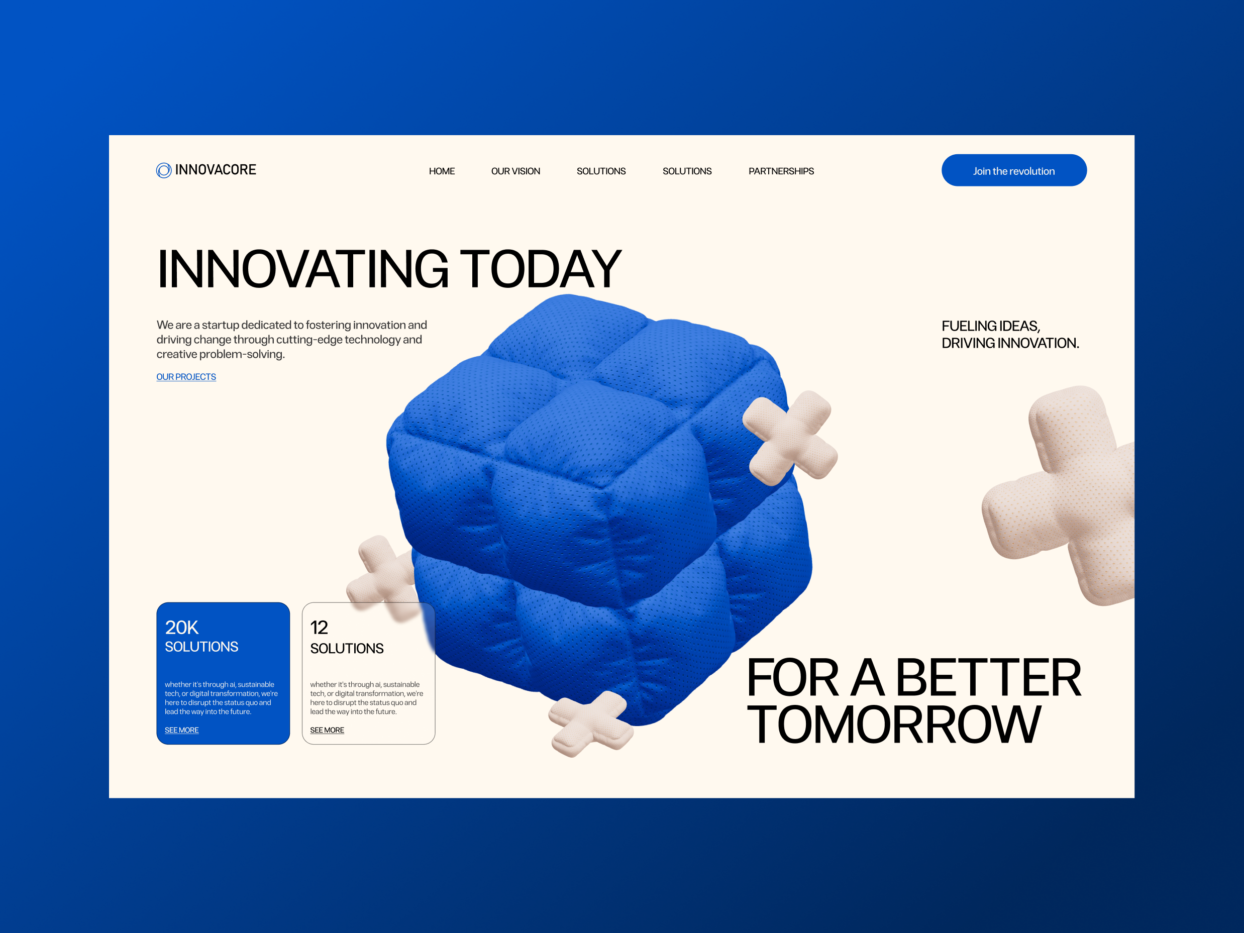 Website for a startup 3d branding business graphic design hero section illustration landing mainpage startup ui