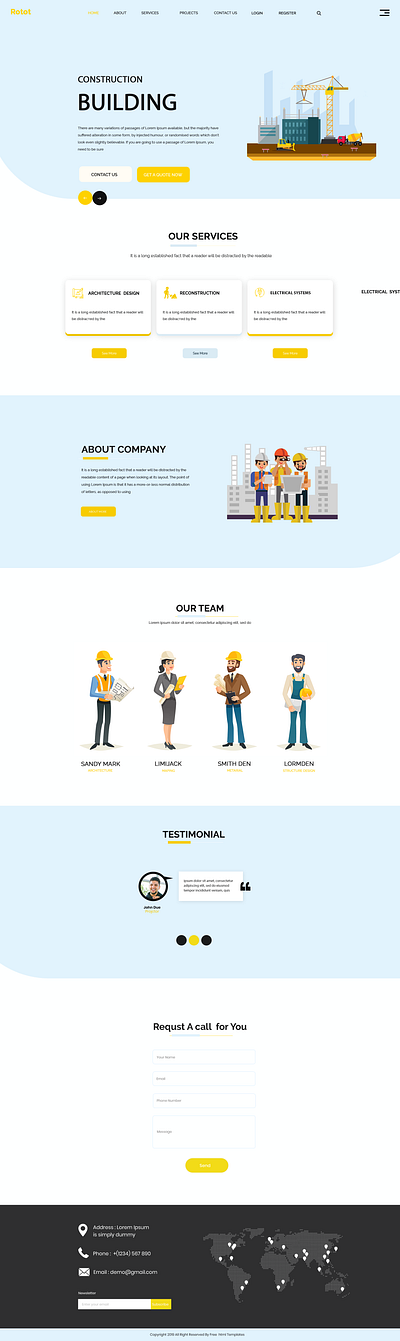 Building Construction Website building construction website graphic design ui