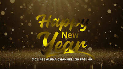 Happy New Year Text Animation gold