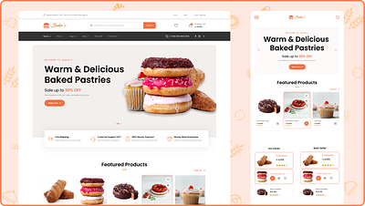 Bakee's Website Design Landing Page app bakees bakery branding graphic design logo ui uiux ux design vector website website design