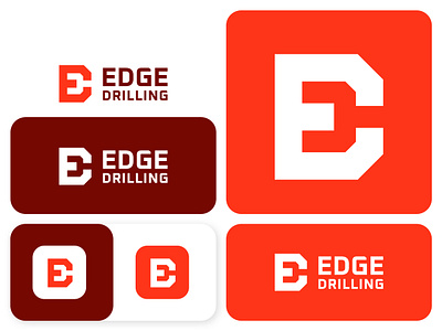 Edge Drilling branding flat logo geometric logo graphic design modern logo