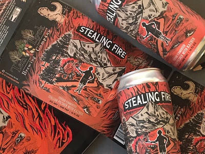 Stealing Fire Italian Pilsner applepencil beer beer label fire illustration ipadpro packaging pilsner procreate