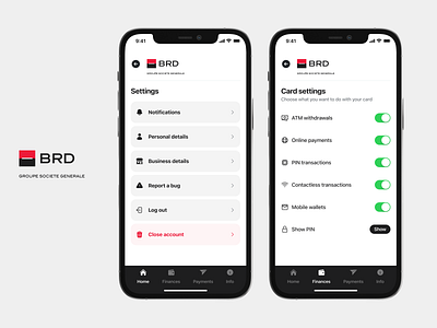 Societe Generale - General & Card Settings - Banking App UI/UX business