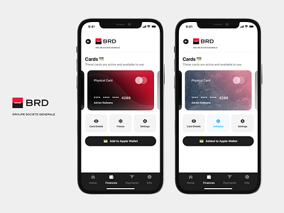 Societe Generale - Card Options - Banking App UI/UX business