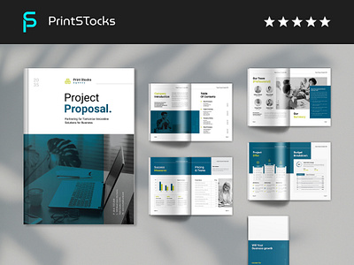 Project Proposal Template a4 annual report branding business business brochure business proposal company brochure creative proposal design graphic design illustration layout design logo magazine minimal print project proposal template ui