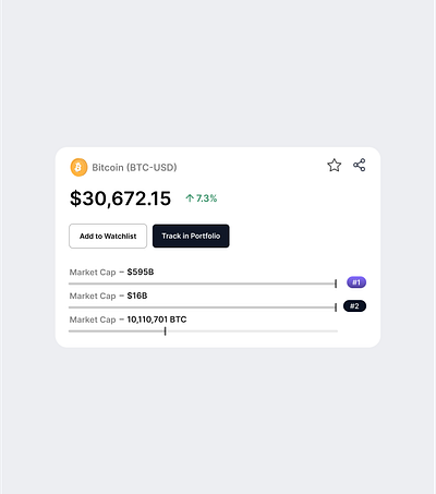 bitcoin Card bitcoin crypto ui uiux