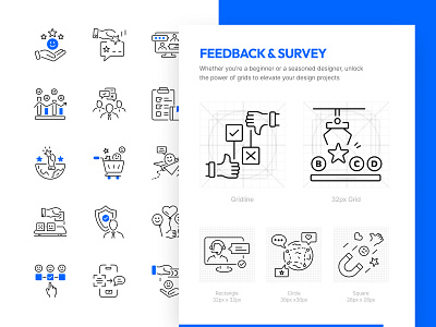 Animated Feedback and Survey Icons chat customer feedback icon icon set iconography iconset line art opinion rating reactions review satisfaction stroke survey testimonial user experience user feedback vector vote