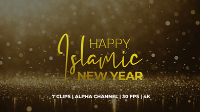 Happy Islamic New Year Text Animation gold