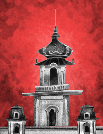 Festetics castle - illustration exploration architecture art black building castle exploration festetics hungary illustration illusztráció kastély keszthely red texture