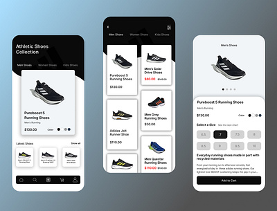 Shoes App UI Design adidas running shoes sneakers ui design user interface ux desgin