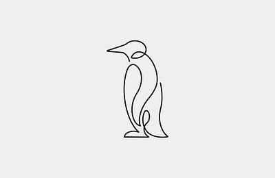 Penguin Logo Idea bird logo brand design brand guideline brand identity branding clean design graphic design illustration line art logo logo design logo design idea logo designer logo idea logo project minimal design modern design ui