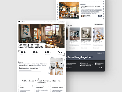 LuxeSpace - Responsive Landing Page for Interior Design Company designweb interiordesign landingpage responsivedesign responsivewebdesign ui uidesign userinterfacedesign uxdesign webdesign