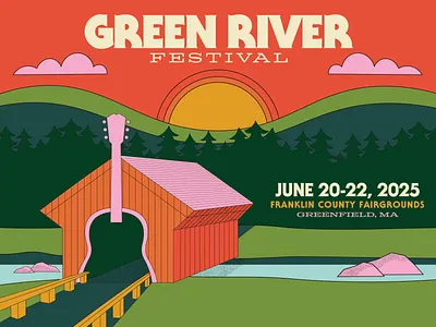 Green River Festival concert poster design festival artwork festival poster gig poster graphic design illustration music festival music poster outdoor festival poster design typography vector