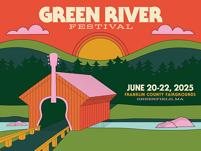 Green River Festival concert poster design festival artwork festival poster gig poster graphic design illustration music festival music poster outdoor festival poster design typography vector