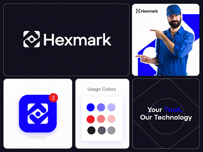 Hexmark Branding app icon brand identity branding checkmark logo hexmark hexmark logo letter h logo logo design