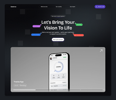 Cadence Creative Agency Hero Section app dashboard design ui ux web web design