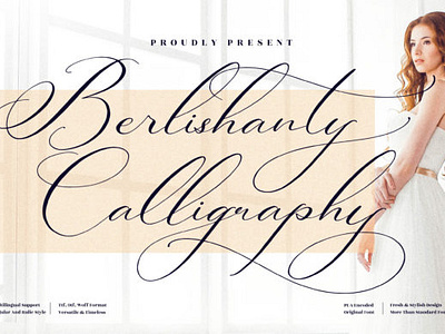 Berlishanty Calligraphy Font card casual design handwritting lettering logo modern poster promotion typhography visual