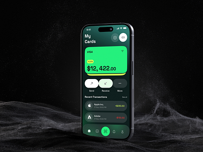 Financial Mobile iOS App app banking branding defi digital banking digital wallet finance fintech ios minimal design mobile app mobile banking payment product design send money transfer ui ux visual interface wallet
