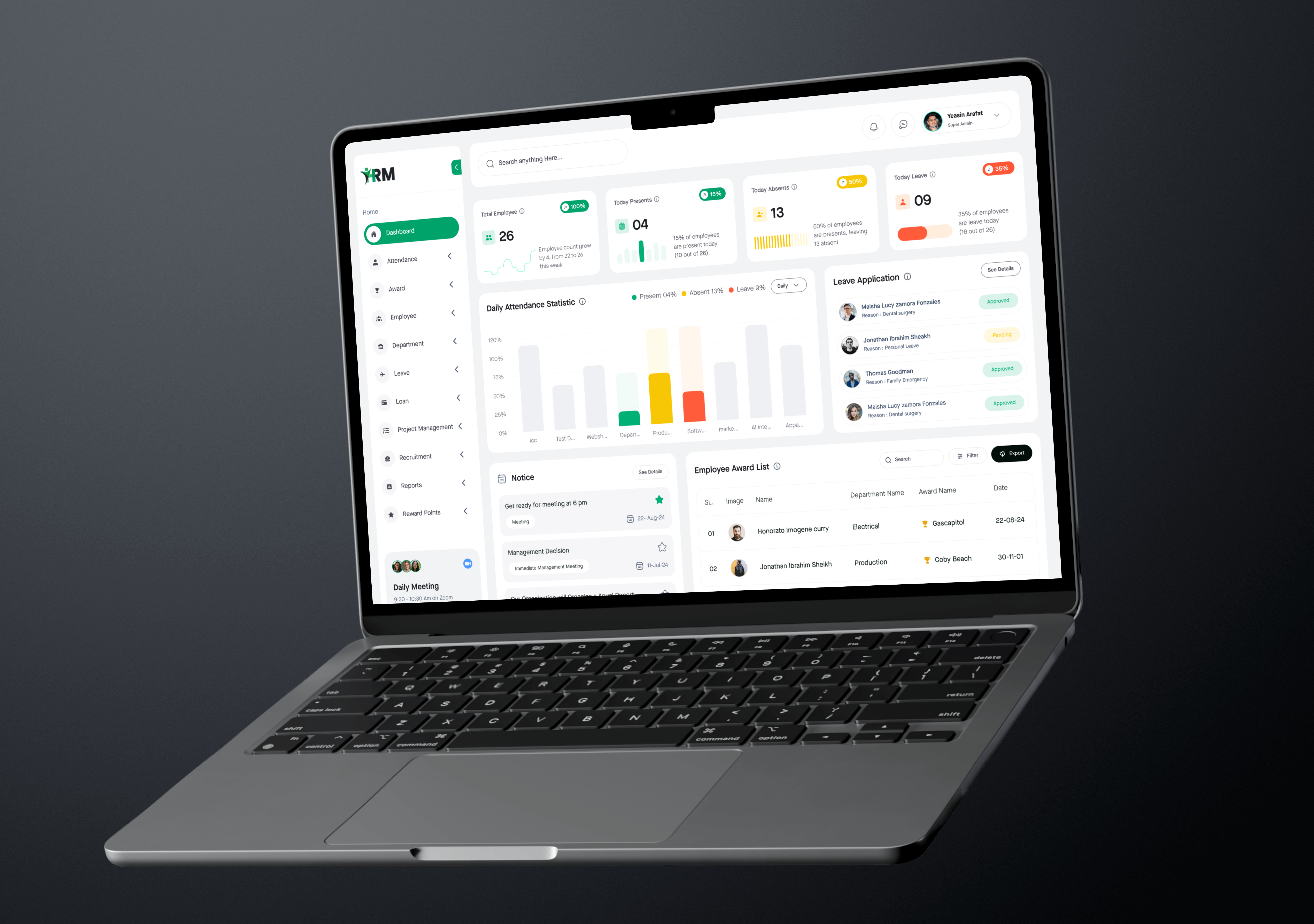 Example of Web Application (Dashboard) Design