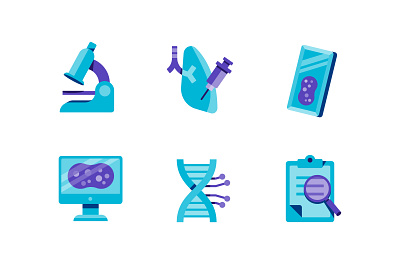 Icons for an AI-based healthcare company graphic design iconography icons vector